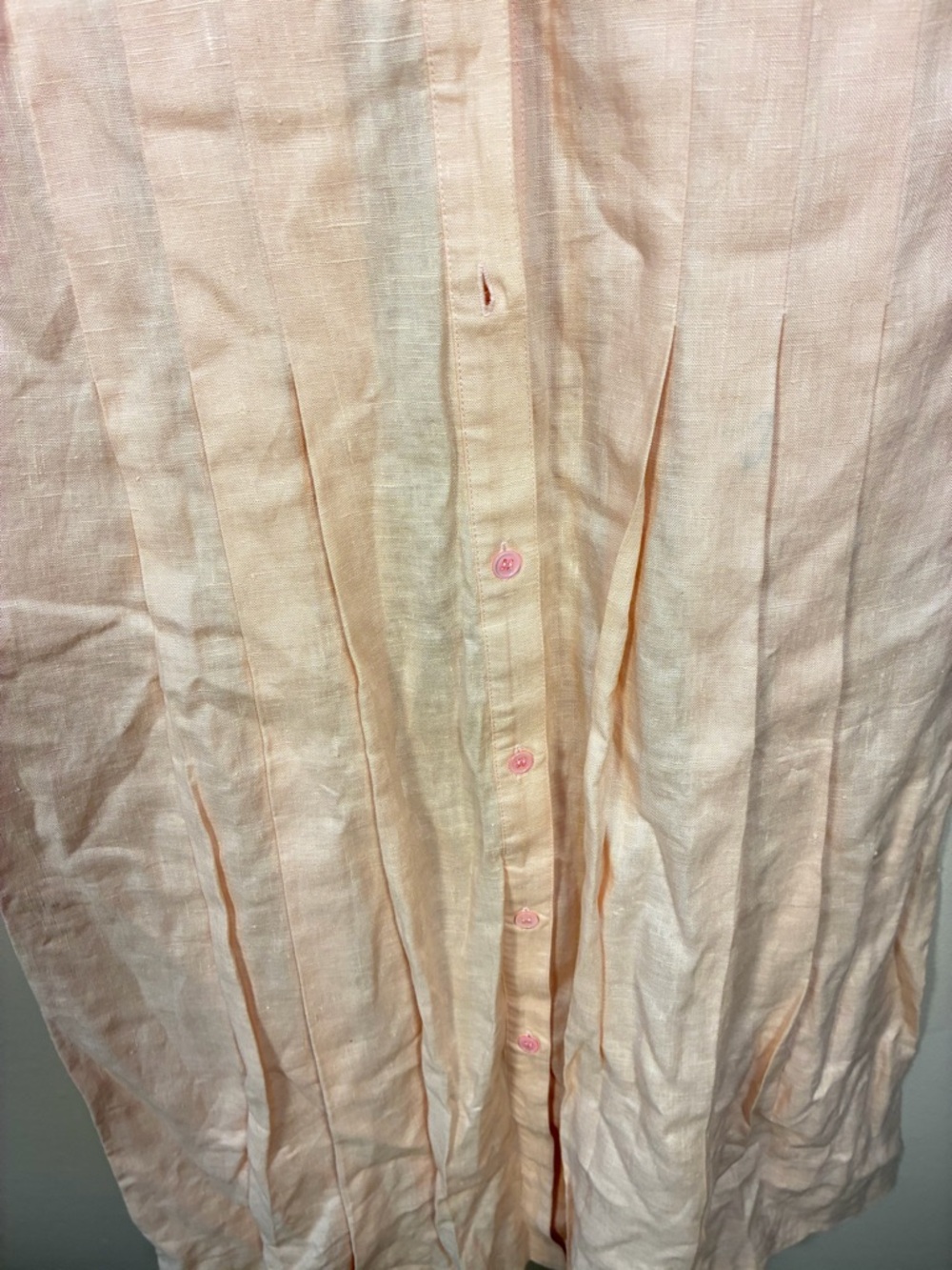 Vintage Allen Solly 100% Linen Pleated Button Front Maxi Dress - Picture 4 of 10